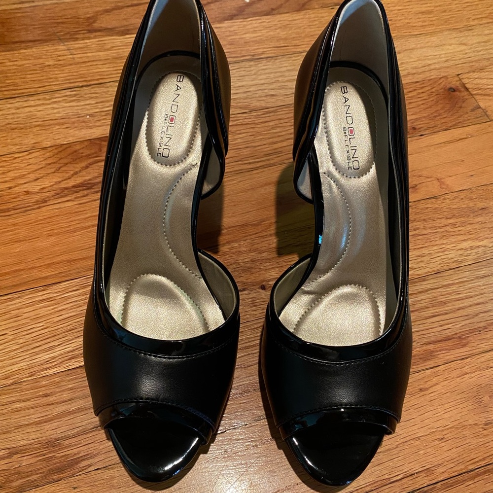 Bandolino Black Peep-Toe Stiletto Heels